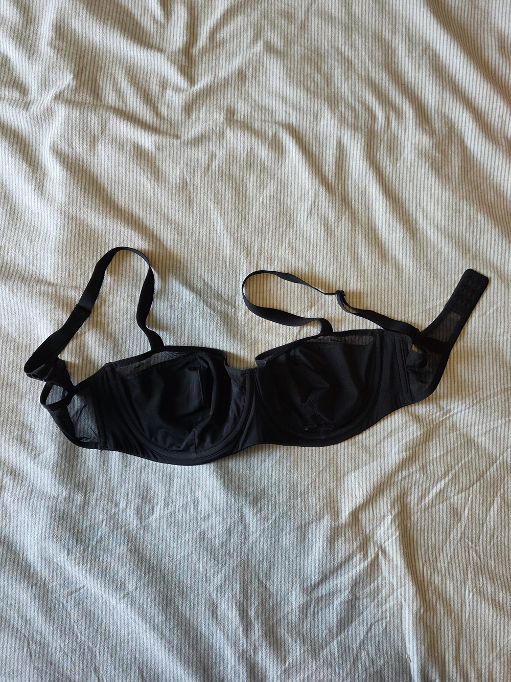 PARADE Black Underwire Balconette Bra with Mesh Details